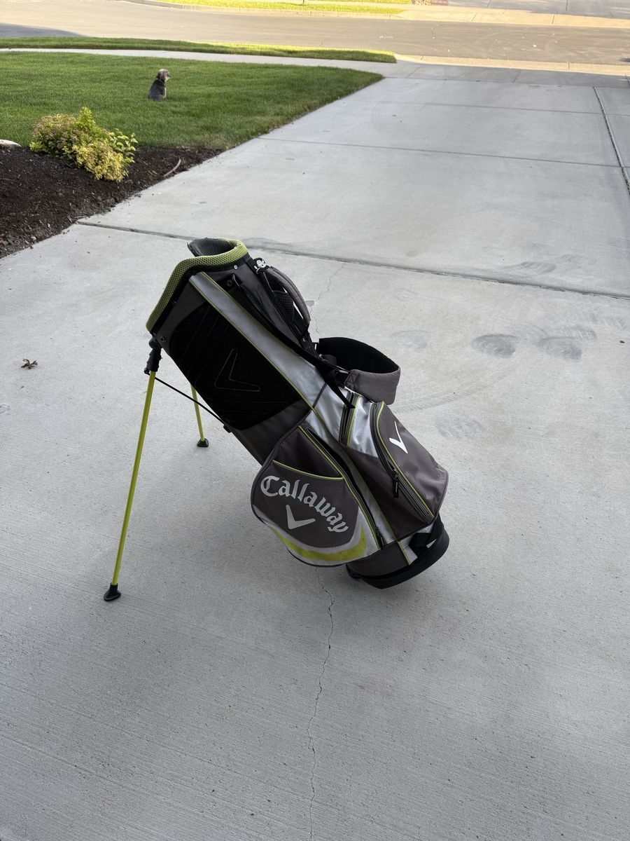Callaway X-Series Golf Stand Bag - Gray/Lime Green, 4-Way Top, Dual Strap, Lightweight