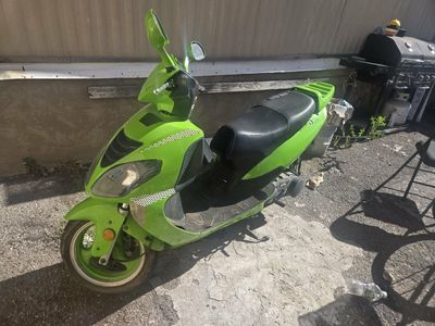 Green Motor Scooter