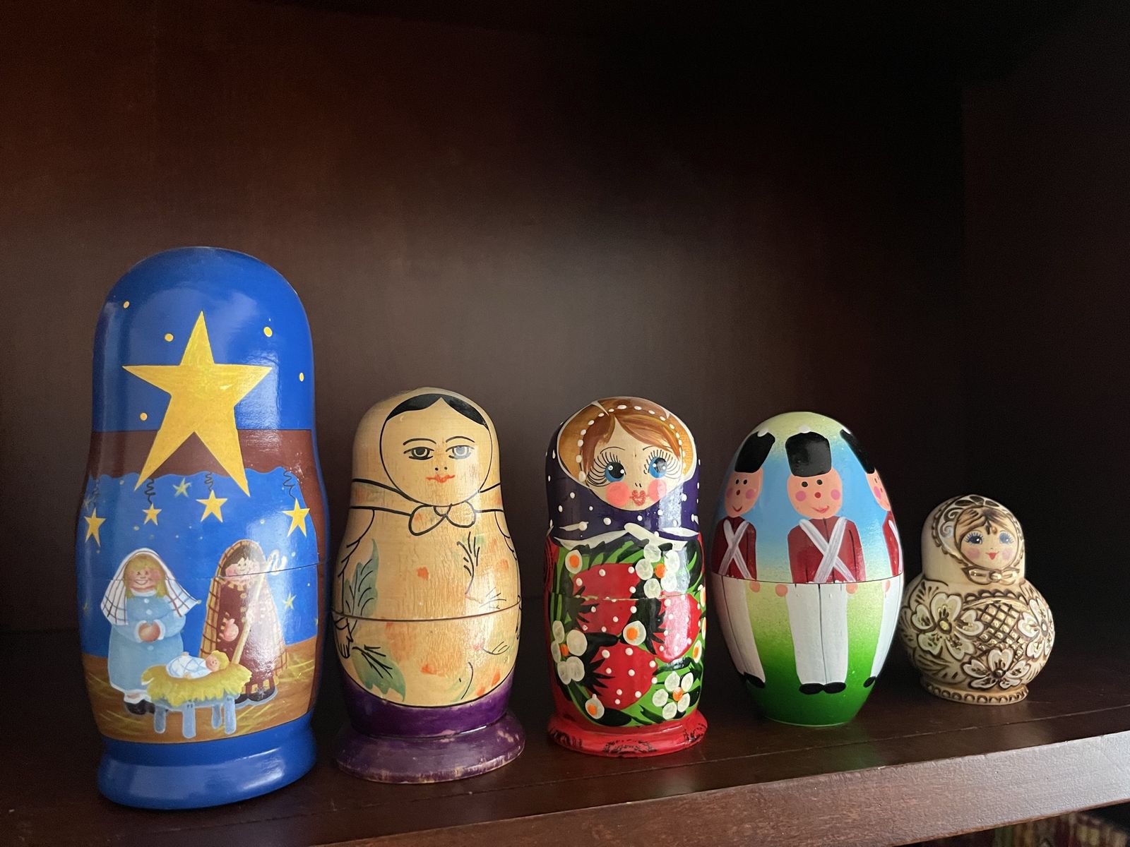 five sets of Russian doll types, some have the authentic Russian symbol some do not. $75 for all five sets please check all pics