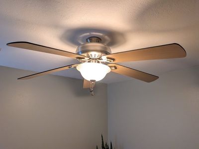 Used Ceiling Fan with Light Kit - Brushed Nickel Finish