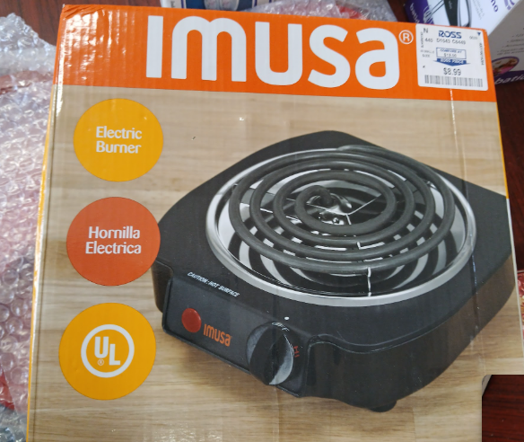 IMUSA Electric Single Burner UL Certified Hot Plate Black- Section Extras