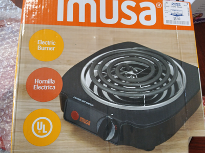 IMUSA Electric Single Burner UL Certified Hot Plate Black- Section Extras