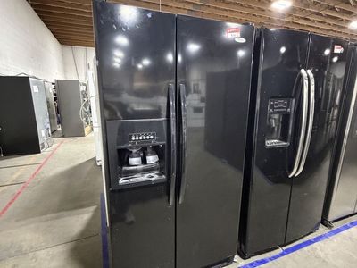 NICE WHIRLPOOL GLOSSY BLACK SIDE BY SIDE FRIDGE