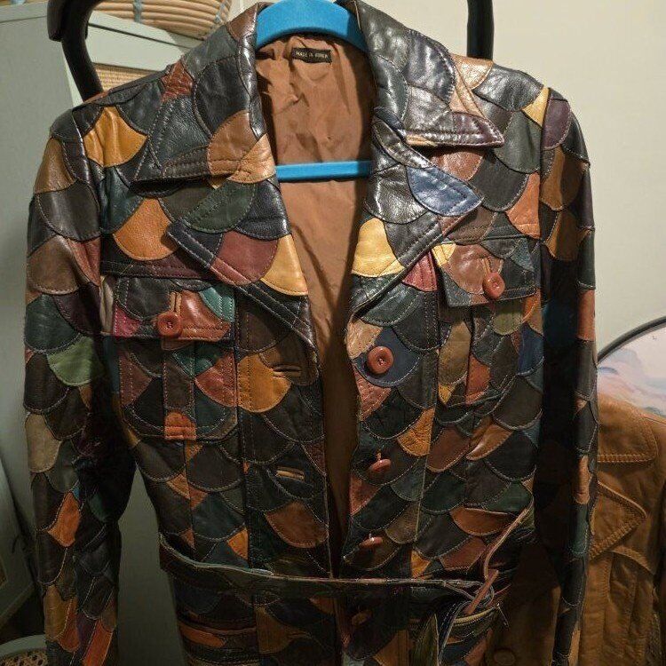 Vintage 70s Multicolor Patchwork Jacket Size 10