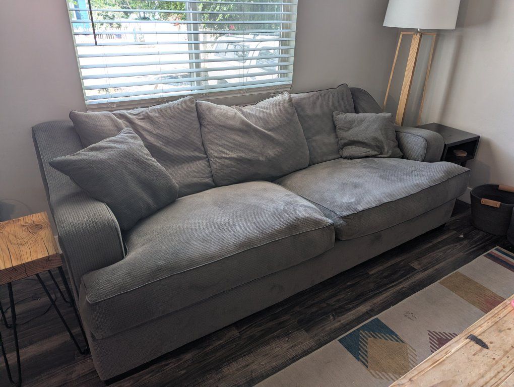 Large Grey Fabric Couch