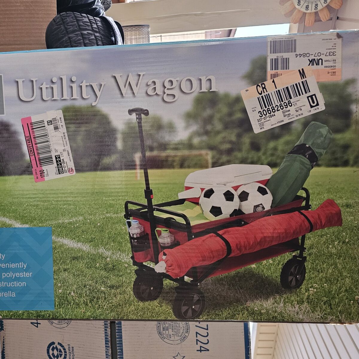 NEW Seina Steel Folding Outdoor Utility Wagon red