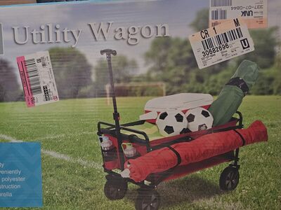 NEW Seina Steel Folding Outdoor Utility Wagon red