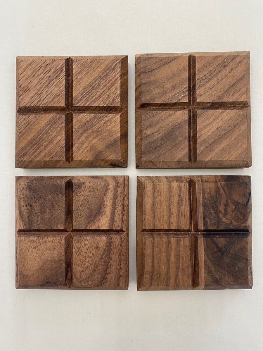 Wood Trivet Coasters: Walnut, Cherry, Hickory