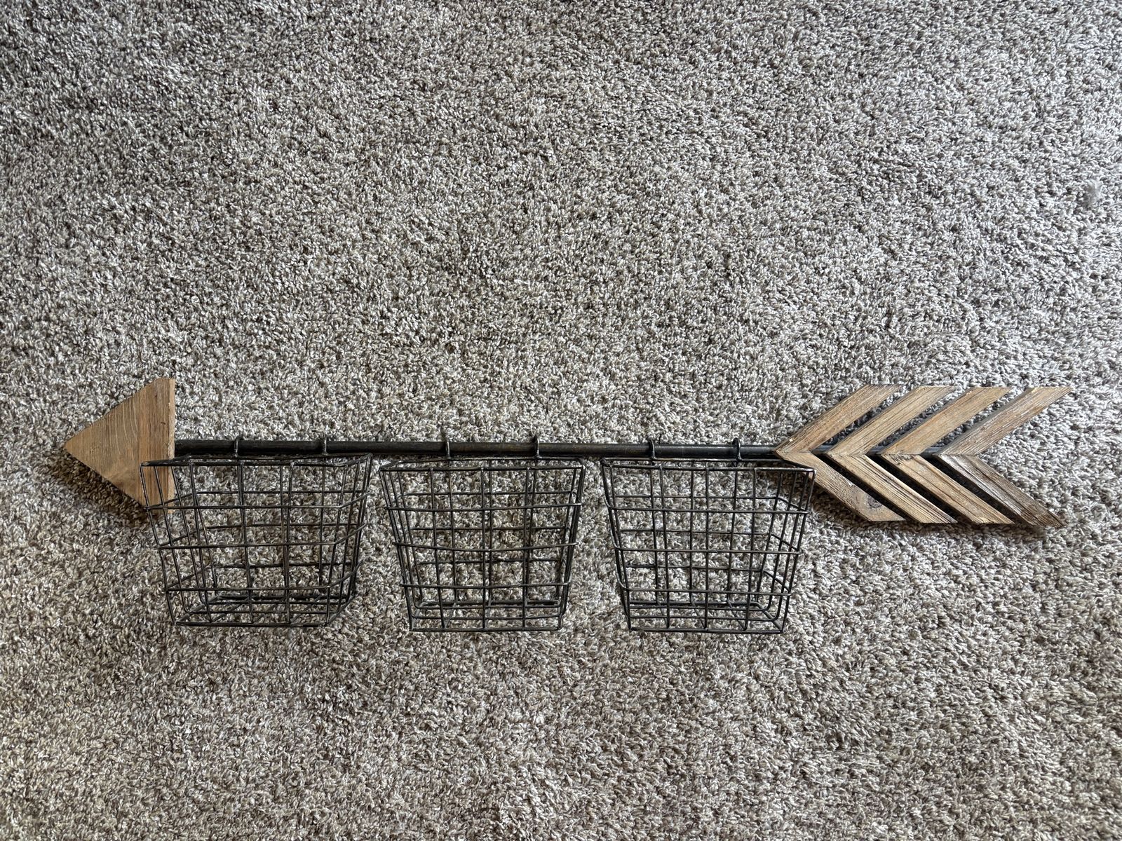 Wooden Arrow Rustic Storage - 3 baskets