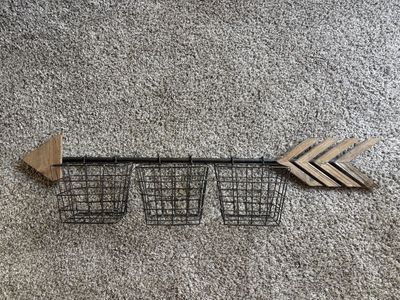 Wooden Arrow Rustic Storage - 3 baskets