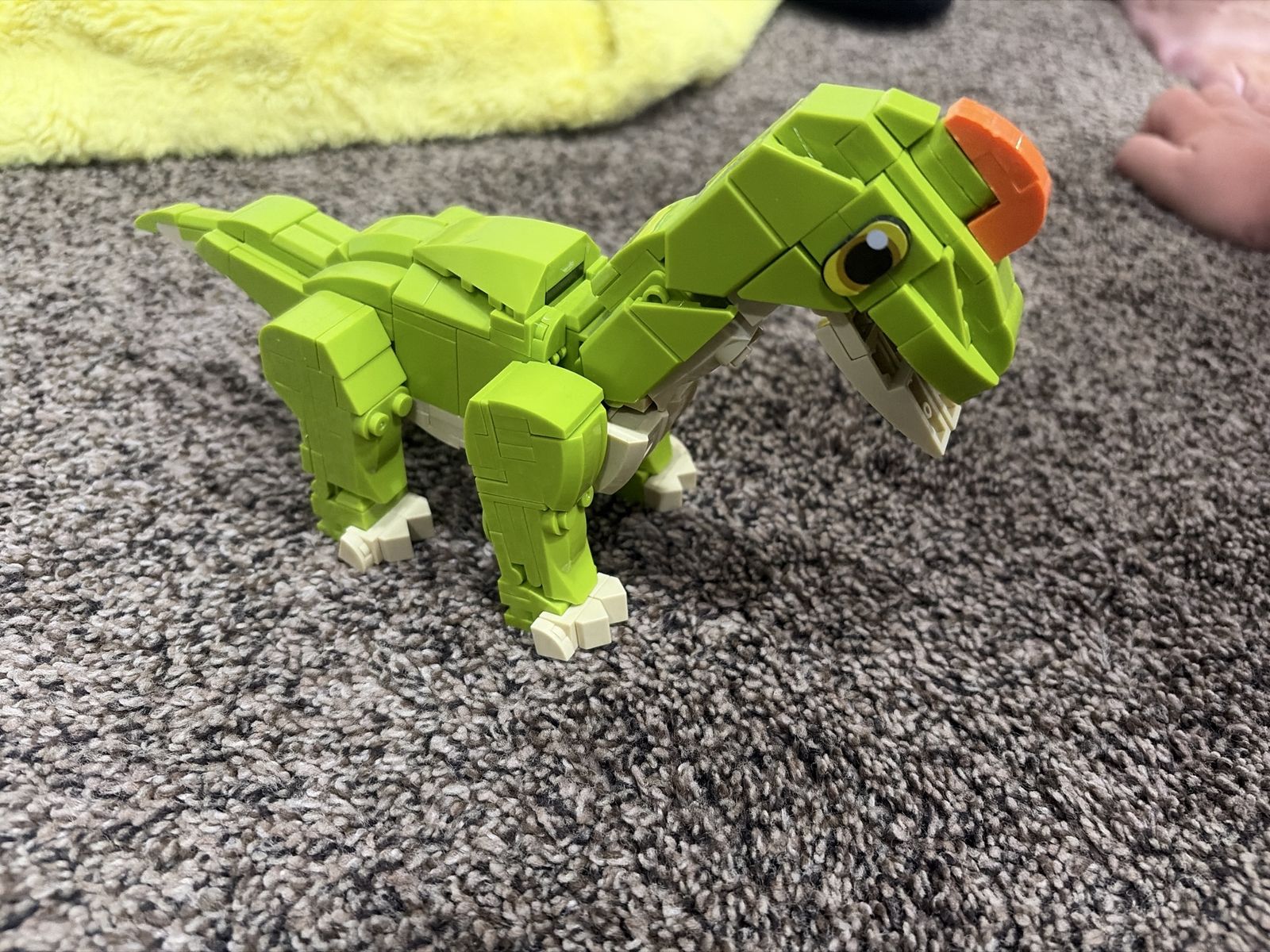 Green Dinosaur Figure Assembled Brick Toy