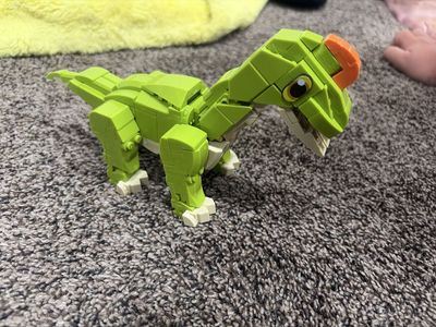 Green Dinosaur Figure Assembled Brick Toy