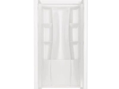 Delta Classic 400 36 in. x 36 in. x 72 in. 1-Piece Direct-to-Stud Corner Shower Wall Set in White