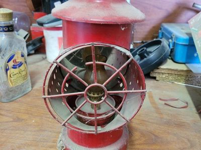 vintage red train lantern