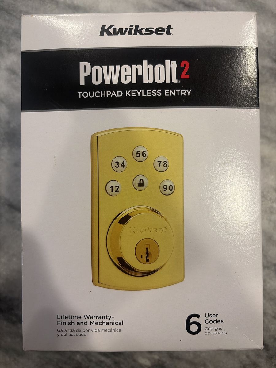 Kwikset Powerbolt 2 Touchpad Keyless Entry Deadbolt Lock - Gold