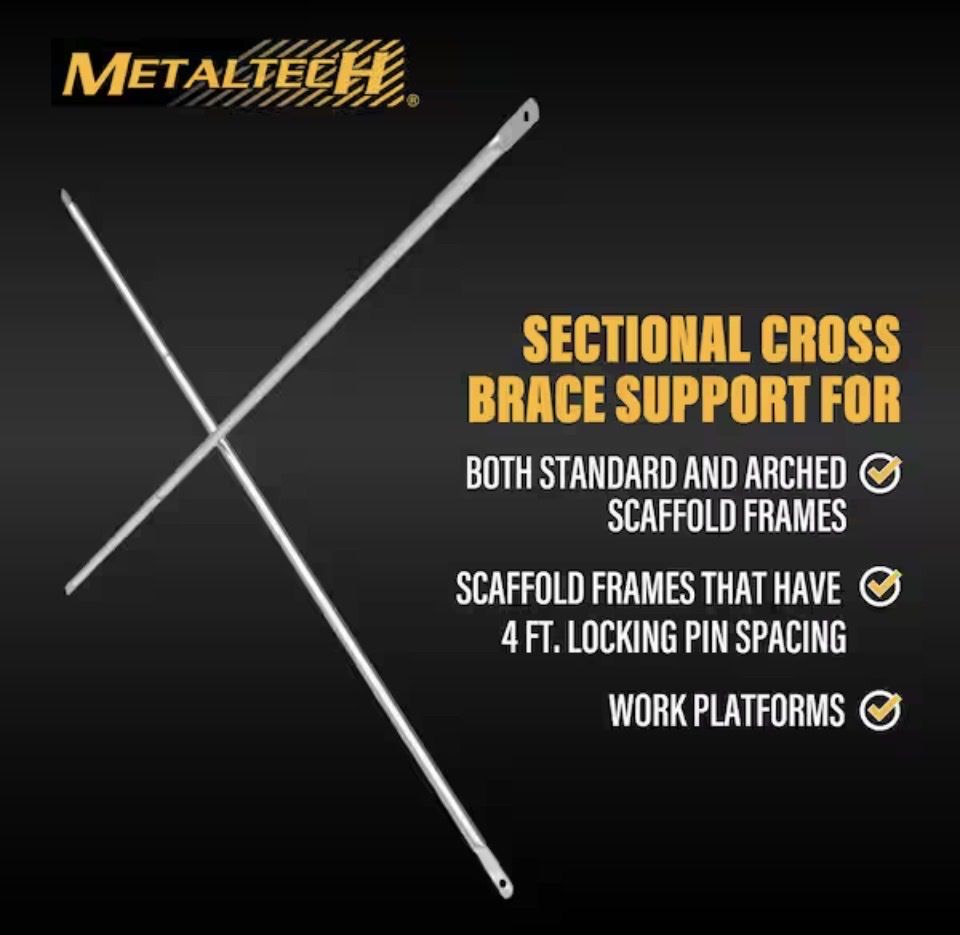 Three 7’ new scaffold cross braces