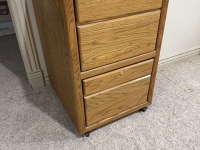 2 drawer oak file cabinet