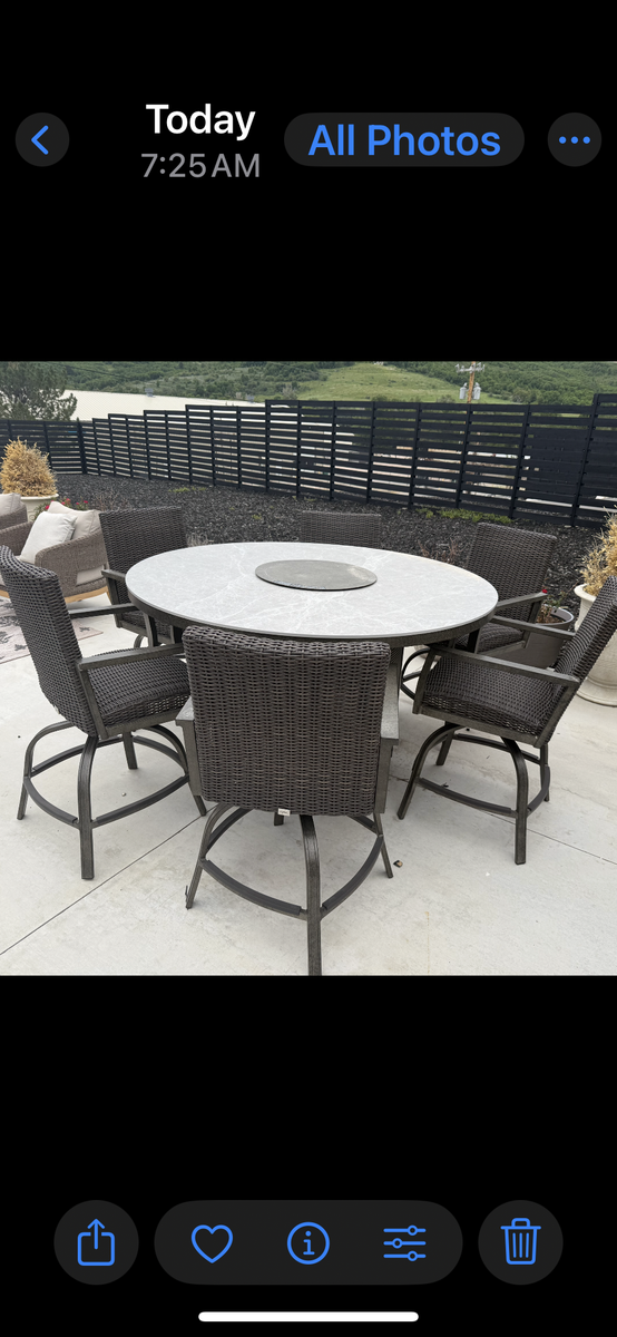 Costco Outdoor Fire Pit Dining Table Set — Like New
