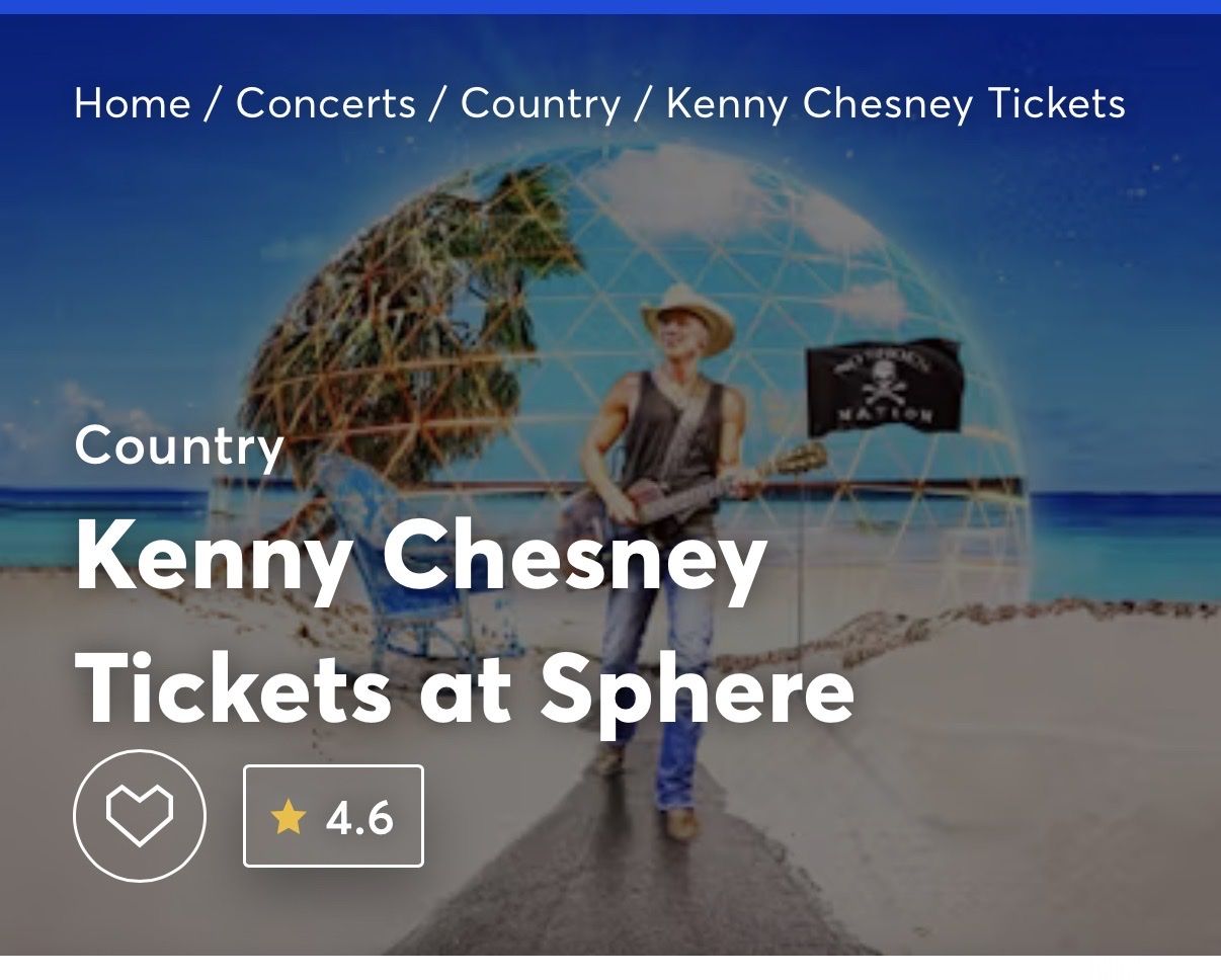 Kenny Chesney Tickets July 8th at the Sphere
