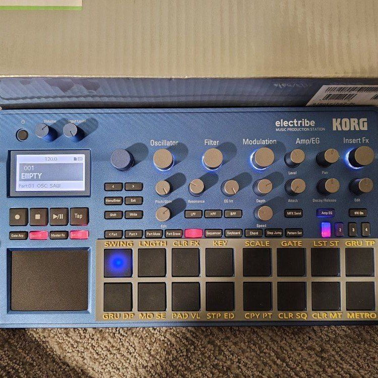 Korg Electribe 2 blue HACKTRIBE with extras groovebox synth