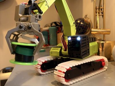 custom built rc excavator with attachments