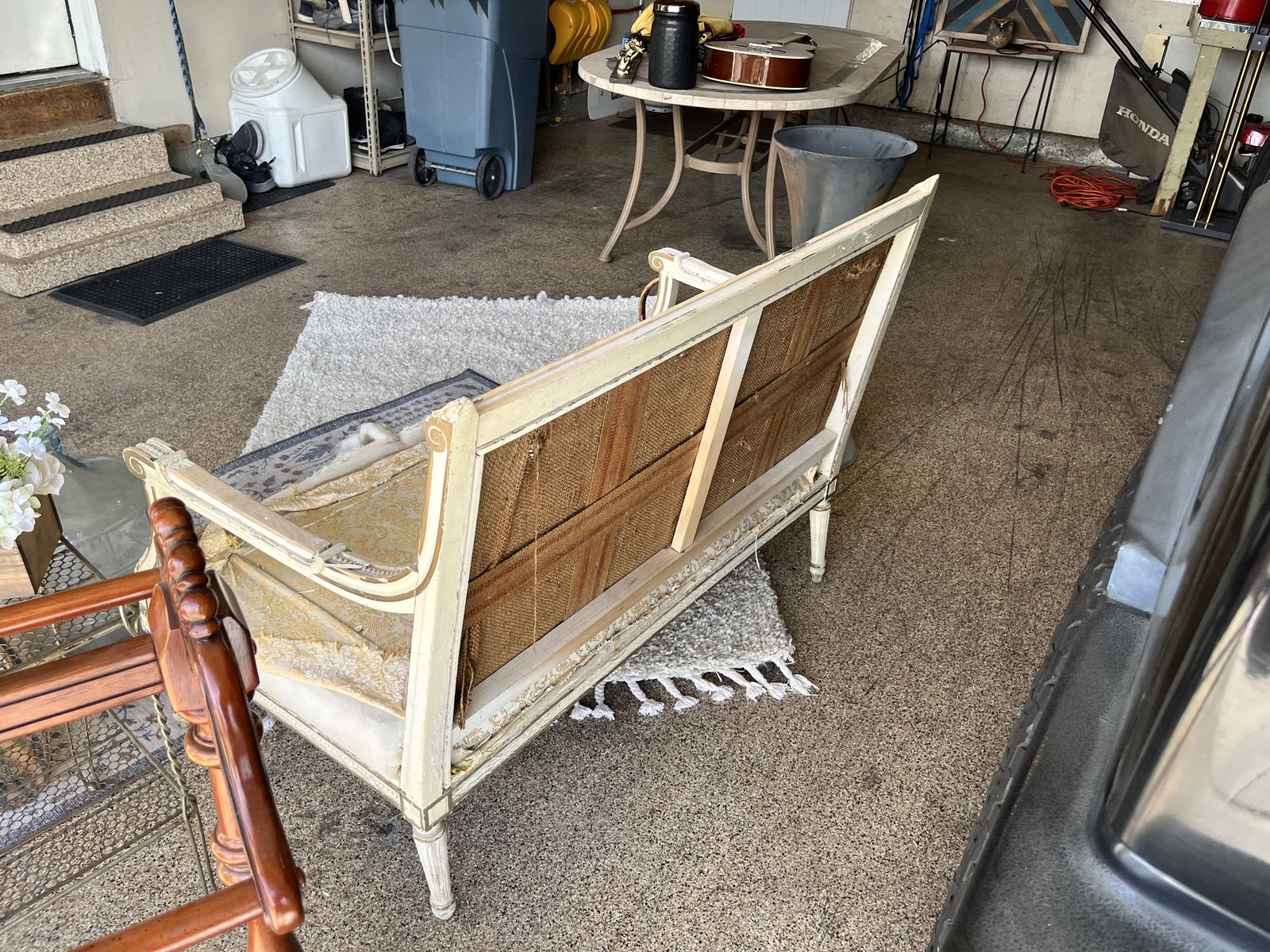 Vintage Louis sofa restoration project