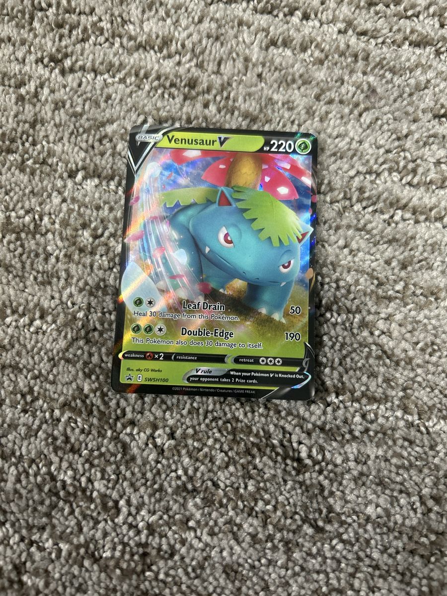 Venusaur V SWSH100 Holo Promo Pokémon Card - Used Good Condition