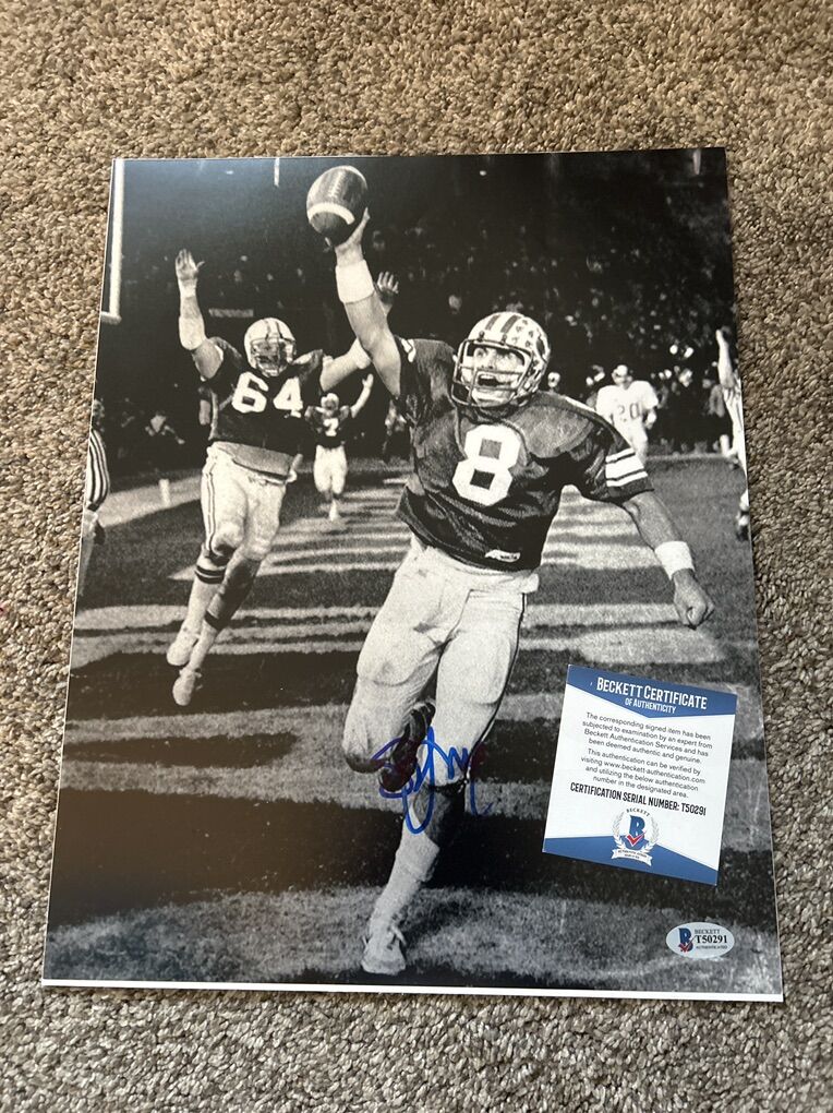 Steve Young Auto 11x14 BYU Holiday Bowl Signed COA