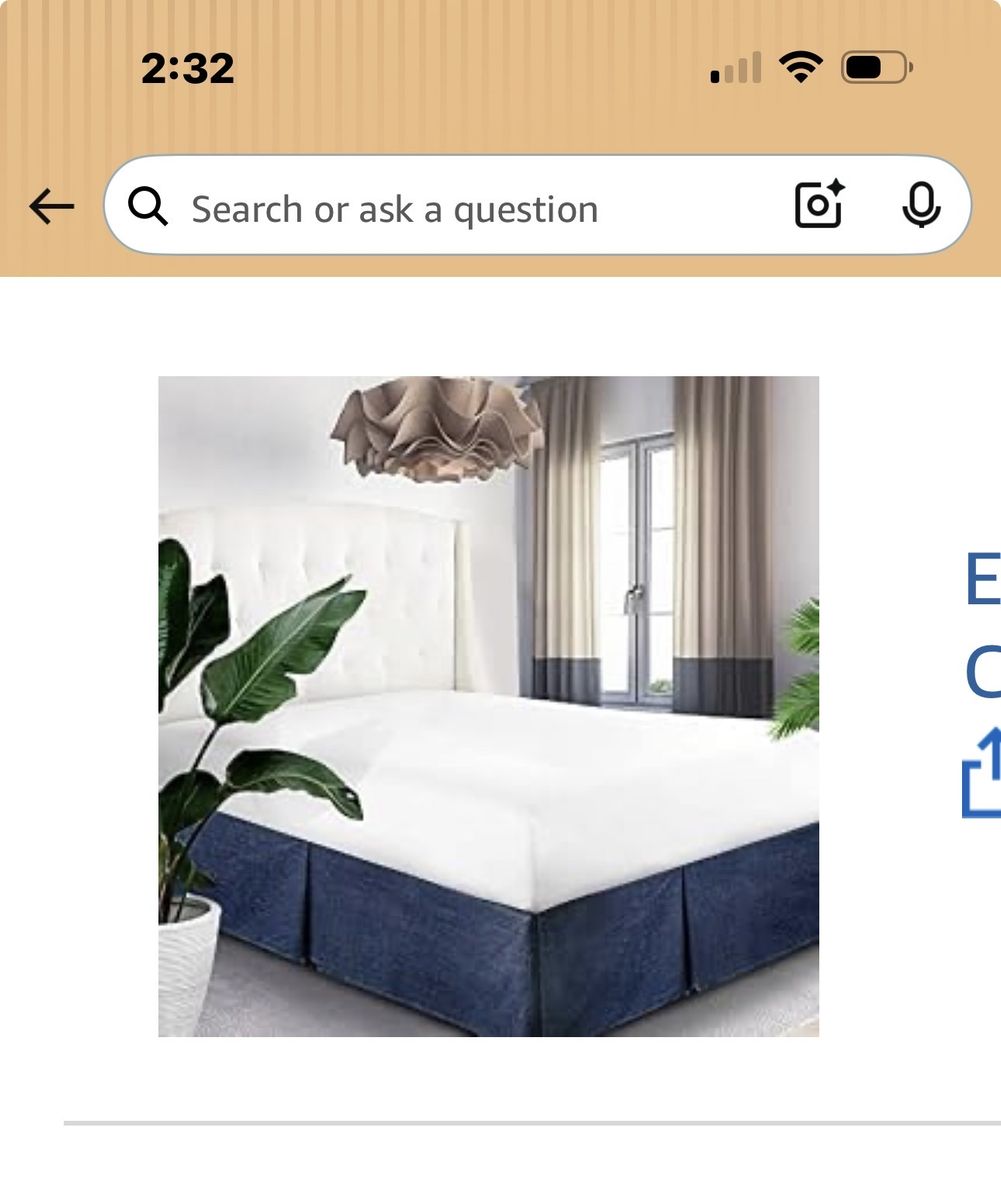 Elegant Life Home Blue Denim Bed Skirt Tailored Dust Ruffle