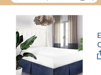 Elegant Life Home Blue Denim Bed Skirt Tailored Dust Ruffle