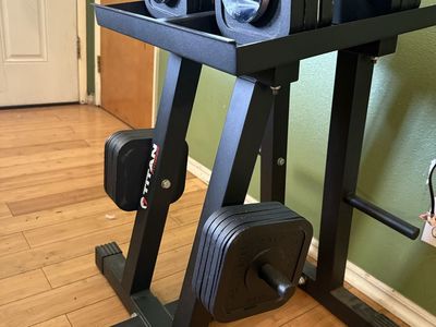 Iron master adjustable dumbells with Titan stand