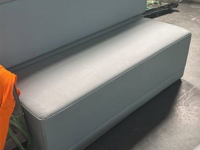 Gray Faux Leather Bench