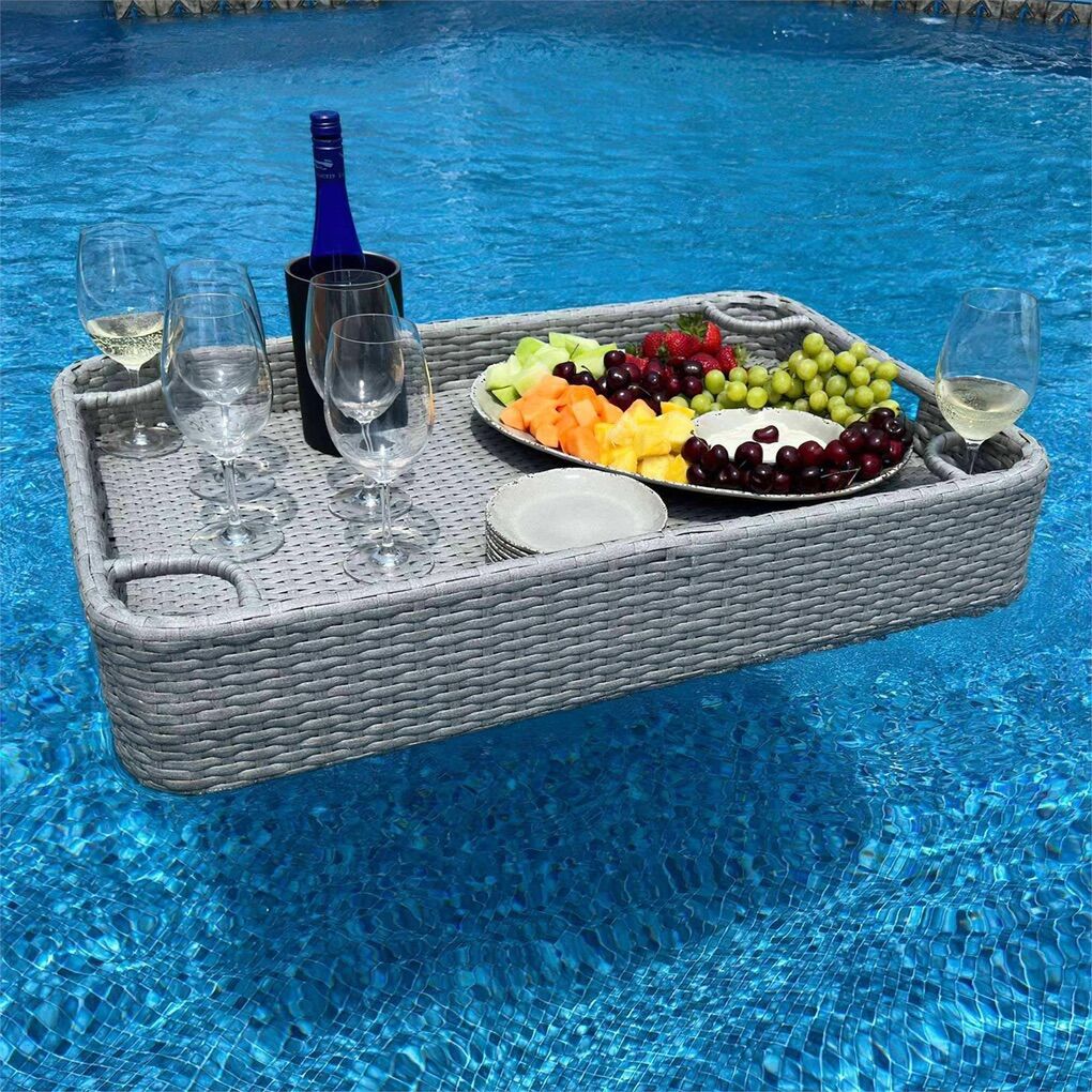 36x24 inches Sunjoy Floating Pool Tray Aluminum Fr