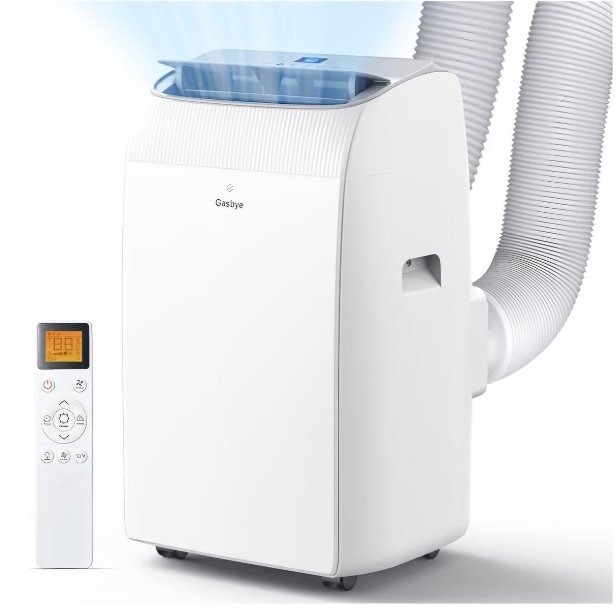 Gasbye Dual Hose Portable Air Conditioners, 12,000 BTU Portable AC Cools Up to 450 Sq.Ft, Low Noise (45dB), Backlit Remote Contr
