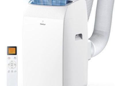 Gasbye Dual Hose Portable Air Conditioners, 12,000 BTU Portable AC Cools Up to 450 Sq.Ft, Low Noise (45dB), Backlit Remote Contr