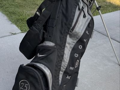 Nike Golf Stand Bag Black & Silver Carry Bag with Dual Strap with Set of Precise Gold Clubs