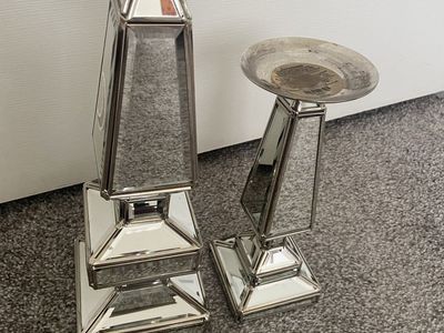 Mirrored Pillar Candle Holders - Set of 2. Originally from Pier One Imports.