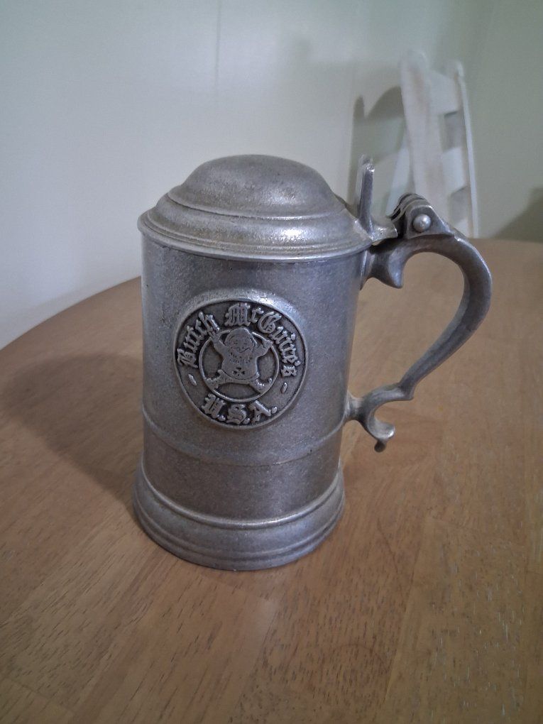 Vintage Butch McGuire's USA Pewter Beer Stein with Lid, Collectible Barware Mug