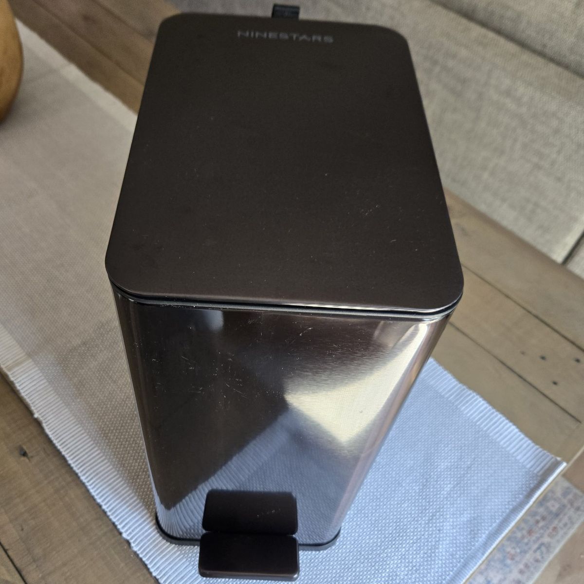 Ninestar Black Step Trash Can