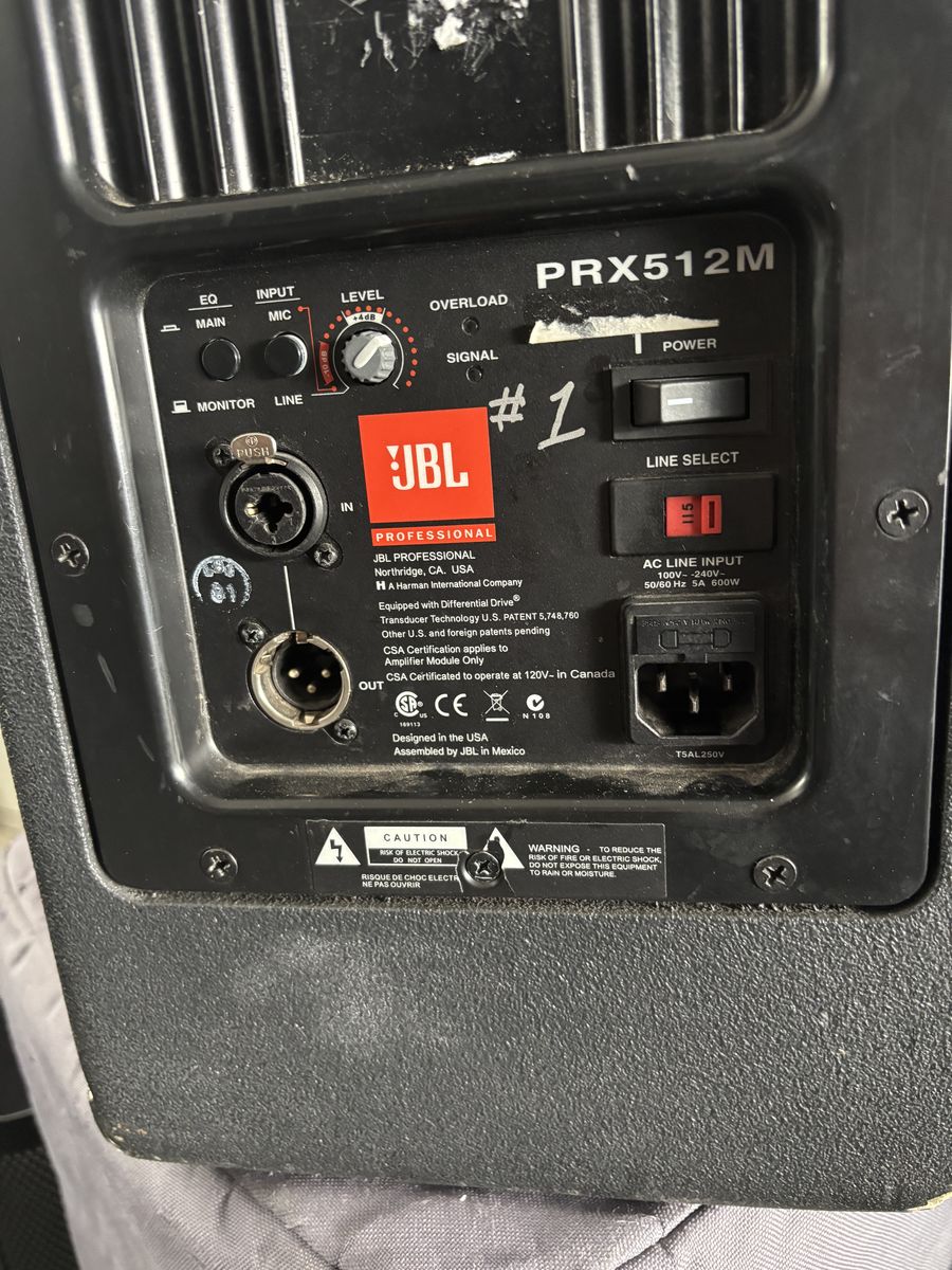 JBL PRX512M Professional Powered 12" PA Speaker with Cover