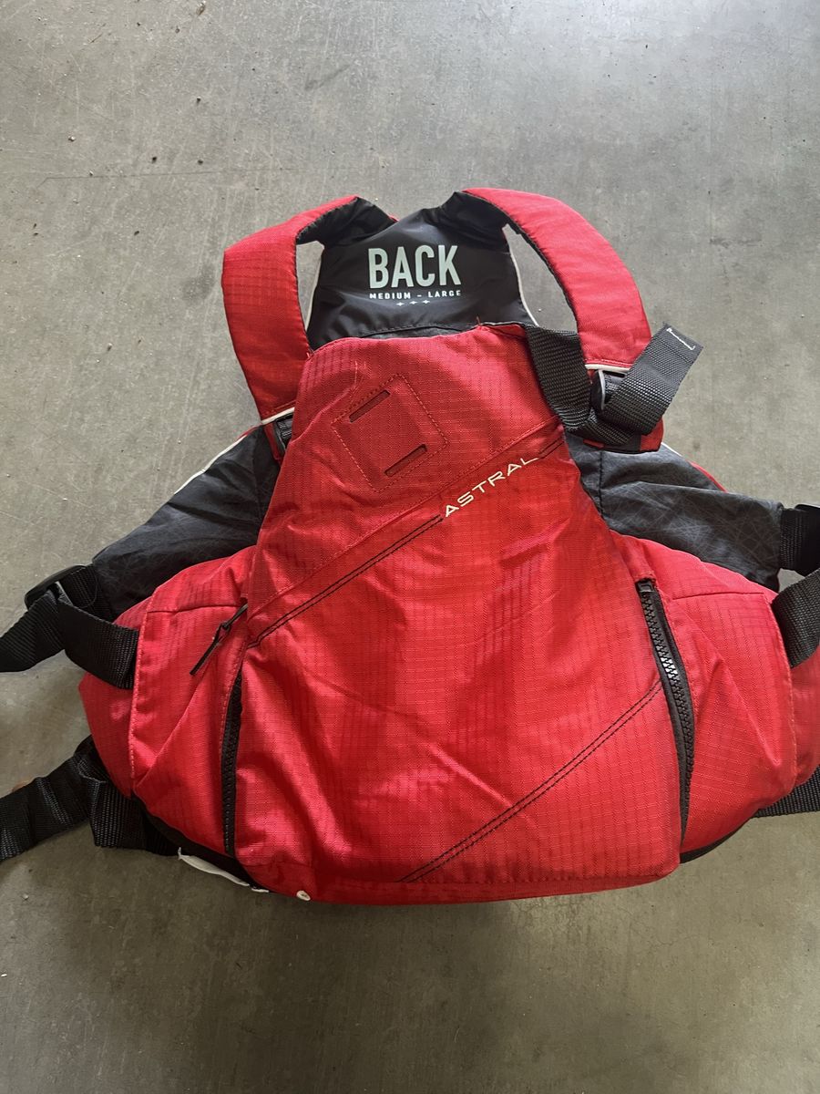 Astral Medium/Large Red V-Type PFD Life Vest for Paddling & Water Sports, USCG Approved