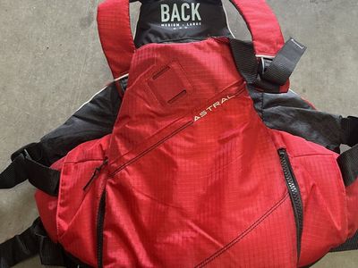 Astral Medium/Large Red V-Type PFD Life Vest for Paddling & Water Sports, USCG Approved