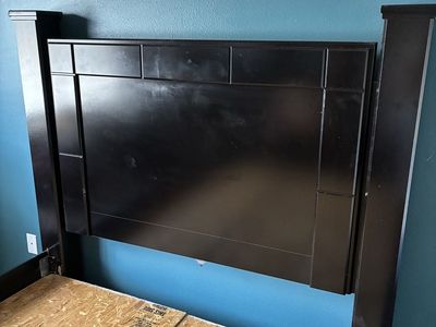 Queen Size Black Wood Bed Frame