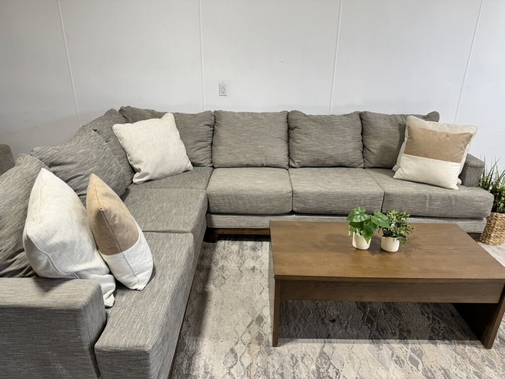 MODERN GRAY 2 PIECE SECTIONAL - FREE DELIVERY
