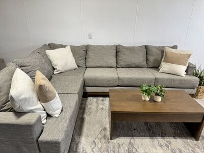 MODERN GRAY 2 PIECE SECTIONAL - FREE DELIVERY