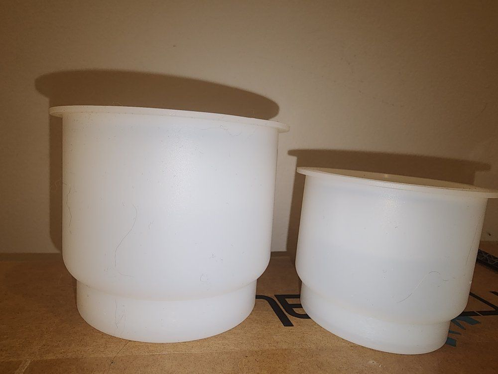 Set of 2 Used White Plastic Mold Inserts