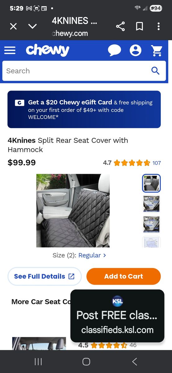 4 Split car Seat Covers