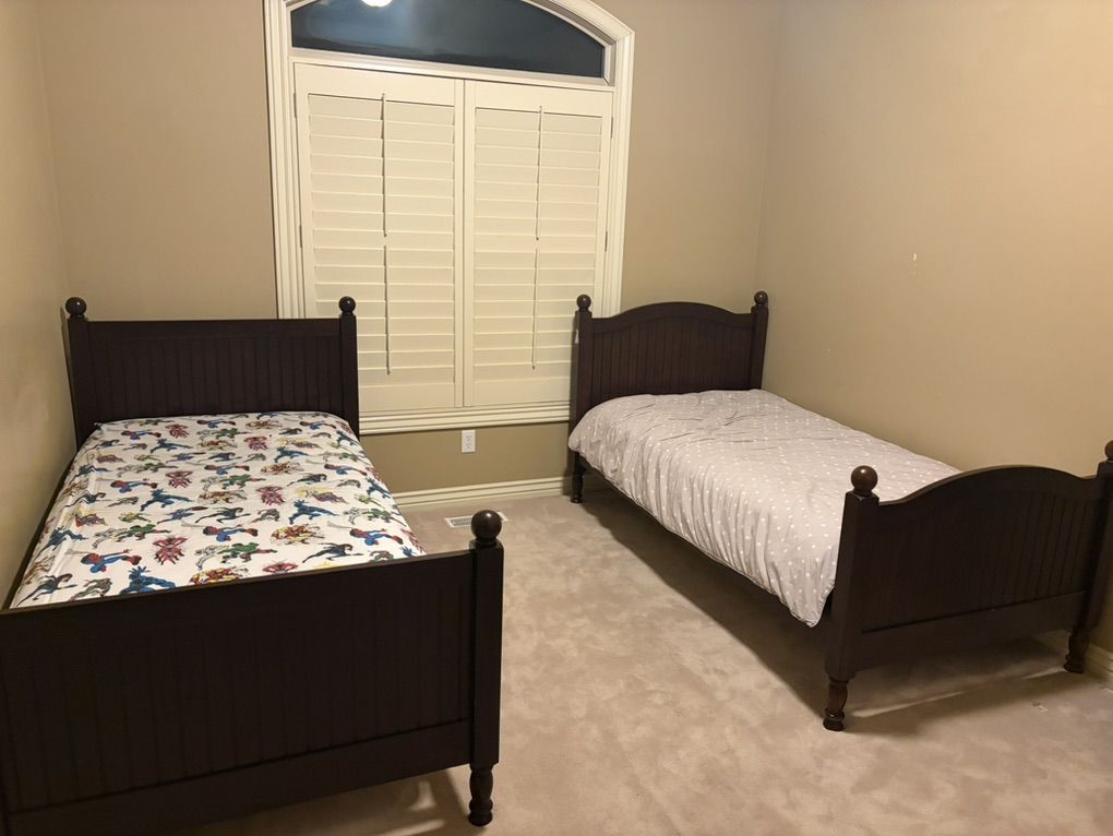 Pottery Barn twin beds with mattresses