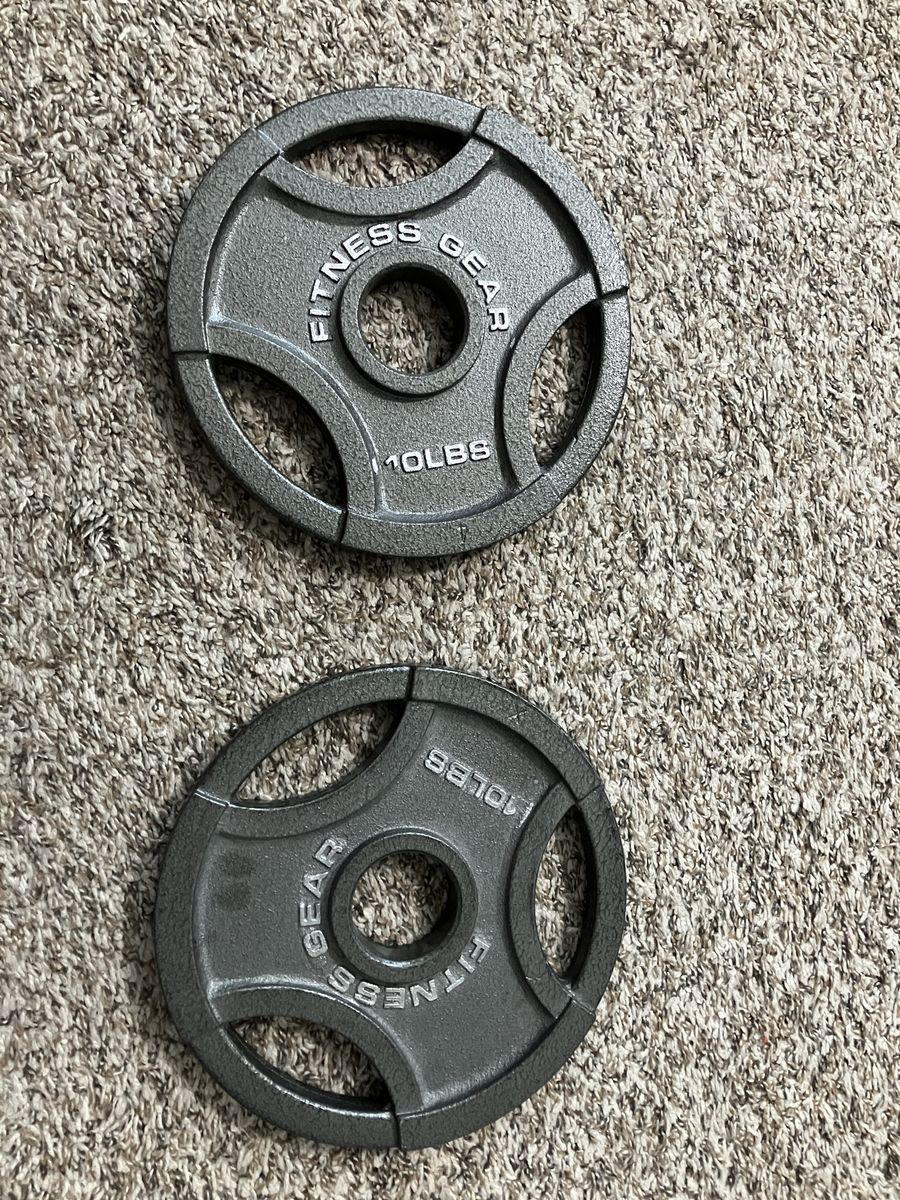 2- 10 lb barbell weights