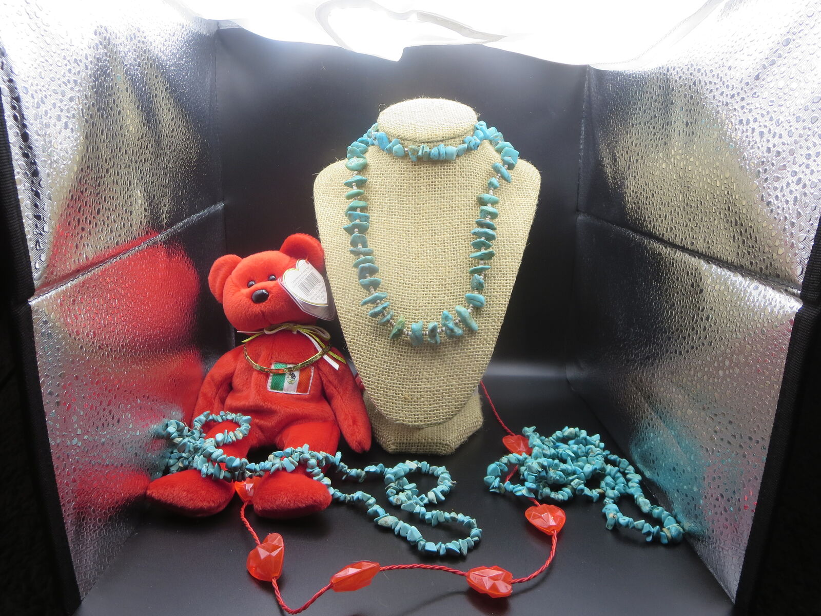 Vintage Turquoise chips necklace bracelet plus 2 strands